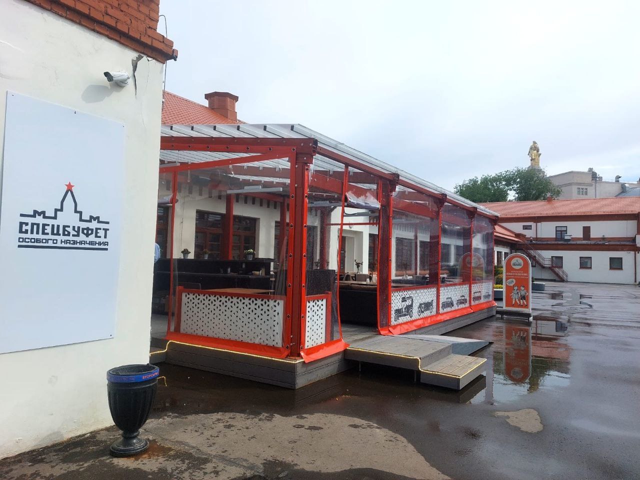 ПВХ шторы для летней террасы кафе в Севске